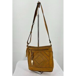 Lucky Brand Baldwin Crossbody Crossbody Bag Shoulder Bag Distressed Boho Mustard
